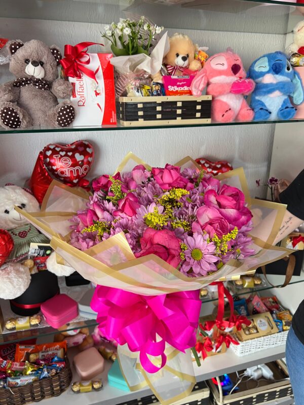 Buquê Tradicional com 06 Rosas Pink - Imagem 4