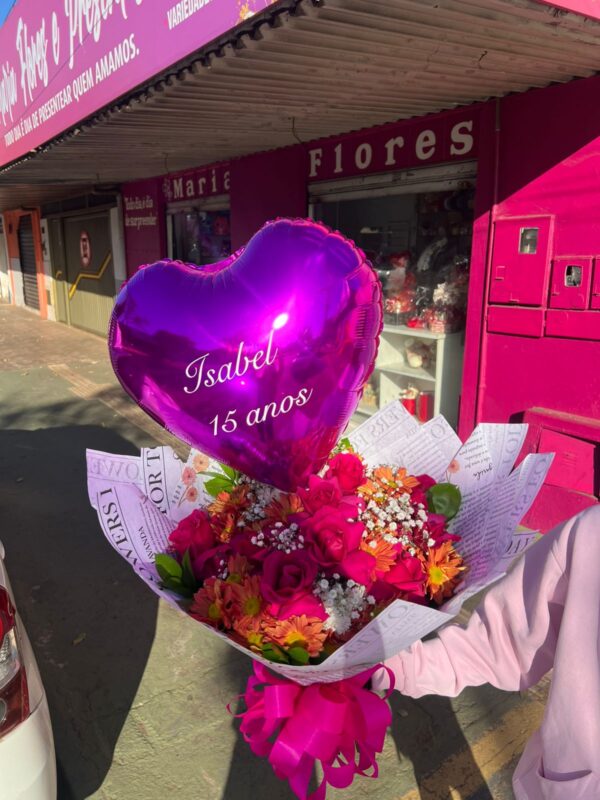 Buquê Tradicional com 12 Rosas Pink - Imagem 5
